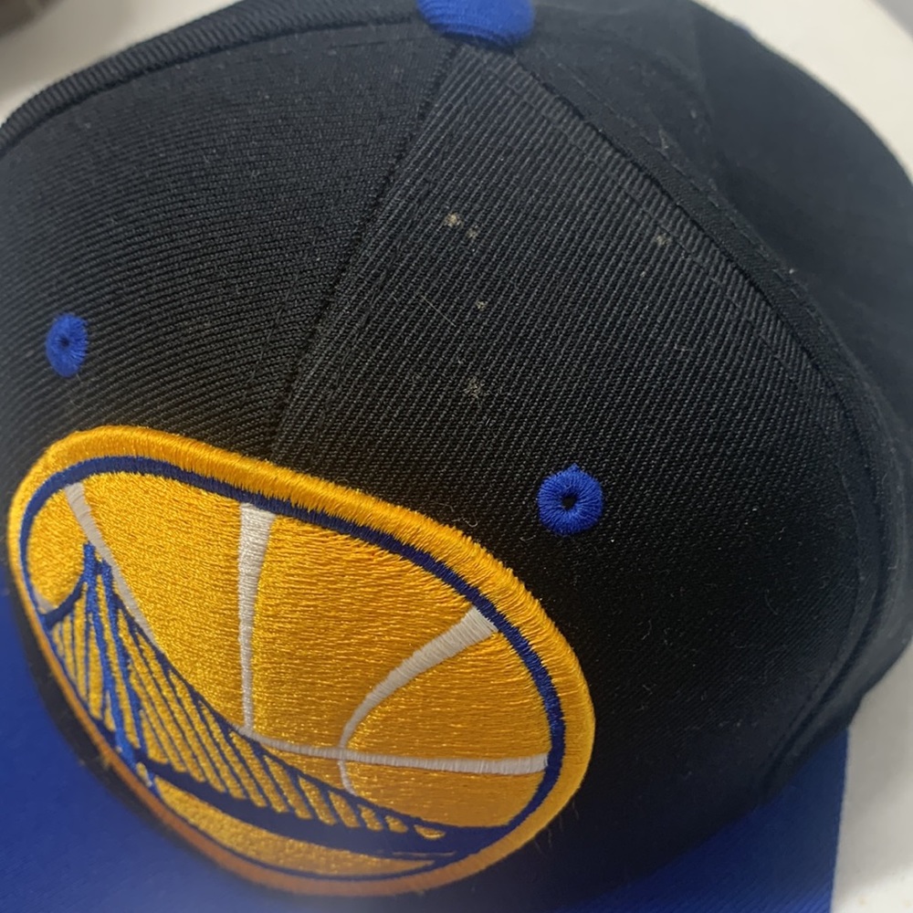 Golden State warriors Mitchell And Ness Big Logo Snapback Baseball Cap Hat NBA - Picture 6 of 8